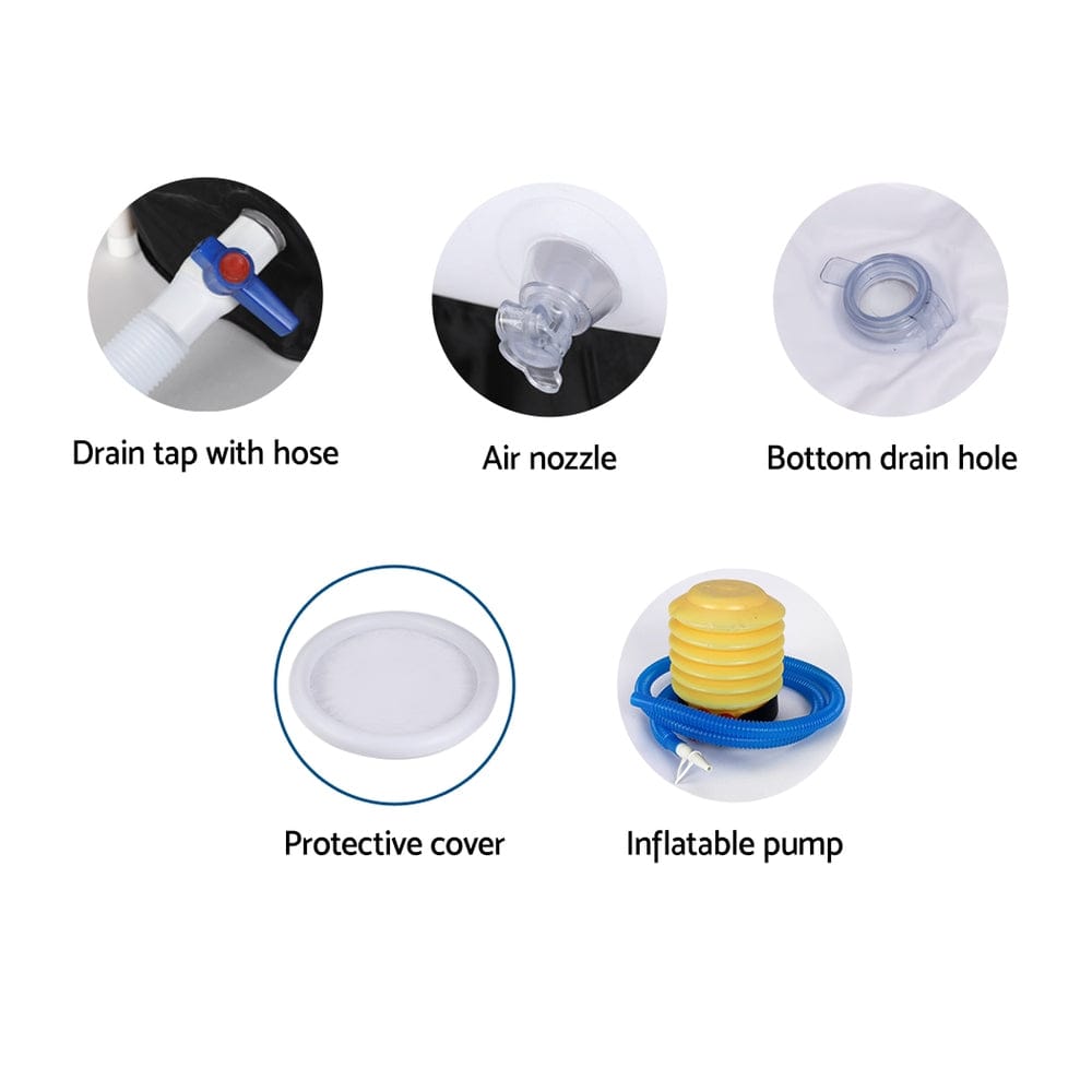 Weisshorn Furniture > Bathroom > Bathtubs Weisshorn Portable Ice Bath Tub 70X80CM Inflatable Folding Bathtub Spa Massage