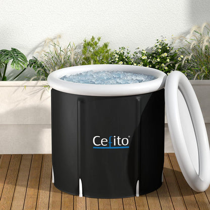 Weisshorn Furniture > Bathroom > Bathtubs Weisshorn Portable Ice Bath Tub 75X75CM Inflatable Folding Bathtub Spa Massage