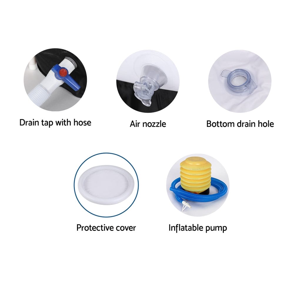 Weisshorn Furniture > Bathroom > Bathtubs Weisshorn Portable Ice Bath Tub 75X75CM Inflatable Folding Bathtub Spa Massage
