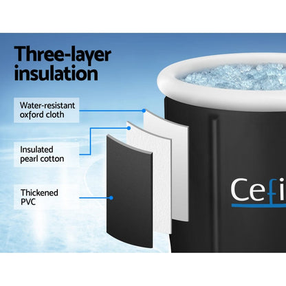 Weisshorn Furniture > Bathroom > Bathtubs Weisshorn Portable Ice Bath Tub 75X75CM Inflatable Folding Bathtub Spa Massage