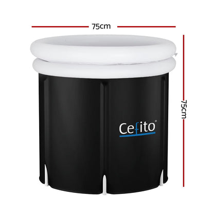 Weisshorn Furniture > Bathroom > Bathtubs Weisshorn Portable Ice Bath Tub 75X75CM Inflatable Folding Bathtub Spa Massage