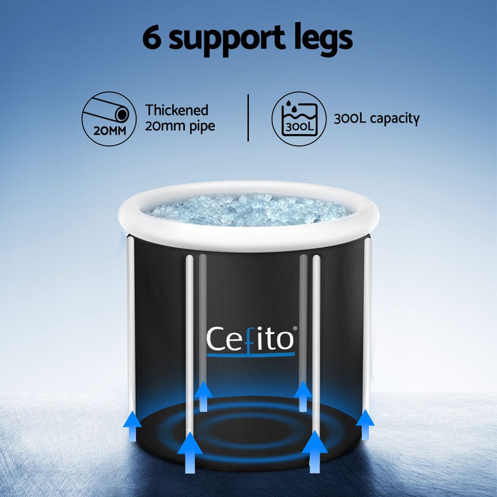 Weisshorn Furniture > Bathroom > Bathtubs Weisshorn Portable Ice Bath Tub 75X75CM Inflatable Folding Bathtub Spa Massage