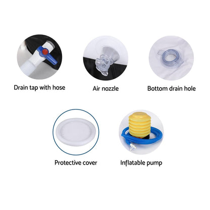Weisshorn Furniture > Bathroom > Bathtubs Weisshorn Portable Ice Bath Tub 80X80CM Inflatable Folding Bathtub Spa Massage