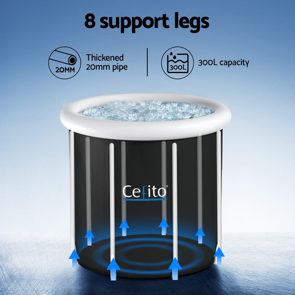 Weisshorn Furniture > Bathroom > Bathtubs Weisshorn Portable Ice Bath Tub 80X80CM Inflatable Folding Bathtub Spa Massage