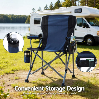 Weisshorn Furniture > Outdoor > Outdoor Chairs Weisshorn Camping Chair Folding Outdoor Portable Seat Lightweight Beach Picnic Fishing Capacity 120KG Navy Blue