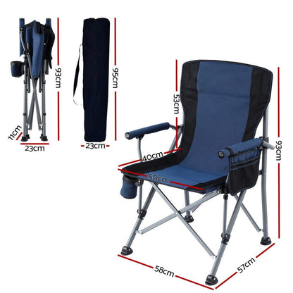 Weisshorn Furniture > Outdoor > Outdoor Chairs Weisshorn Camping Chair Folding Outdoor Portable Seat Lightweight Beach Picnic Fishing Capacity 120KG Navy Blue