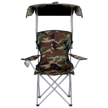 Weisshorn Furniture > Outdoor > Outdoor Chairs Weisshorn Camping Chair With Canopy Folding Outdoor Portable Seat Lightweight Beach Picnic Fishing Capacity 120KG Army Green