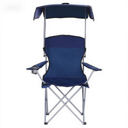 Weisshorn Furniture > Outdoor > Outdoor Chairs Weisshorn Camping Chair With Canopy Folding Outdoor Portable Seat Lightweight Beach Picnic Fishing Capacity 120KG Navy Blue