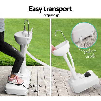 Weisshorn Home & Garden > DIY > Kitchen & Bathroom DIY Weisshorn Camping Basin Portable Hand Wash Sink Stand 19L Capacity