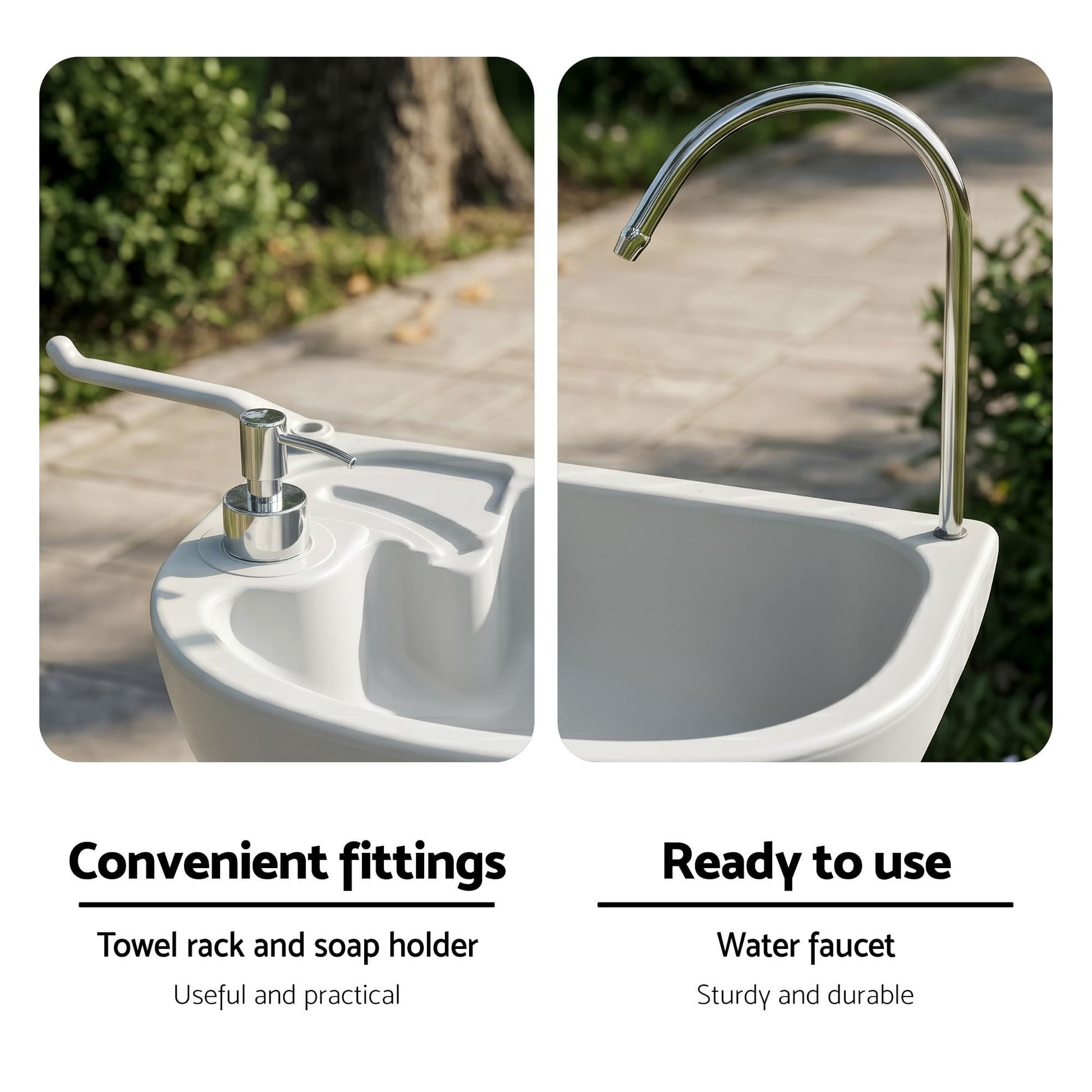 Weisshorn Home & Garden > DIY > Kitchen & Bathroom DIY Weisshorn Camping Basin Portable Hand Wash Sink Stand 19L Capacity