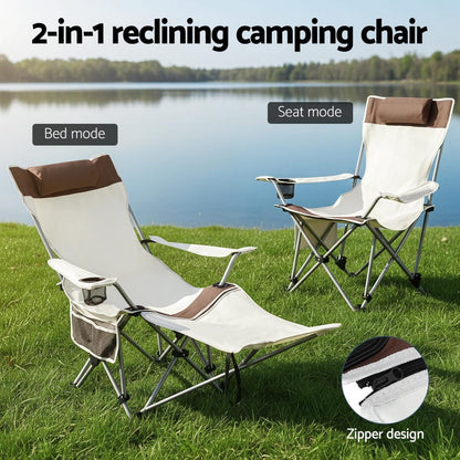 Weisshorn Outdoor Recreation > Camping > Camp Furniture Weisshorn Camping Chair Reclining Adjustable Portable Outdoor Folding Lightweight