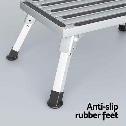 Weisshorn Outdoor Recreation > Camping > Camp Furniture Weisshorn Caravan Step Folding Aluminium Step Ladder Stool
