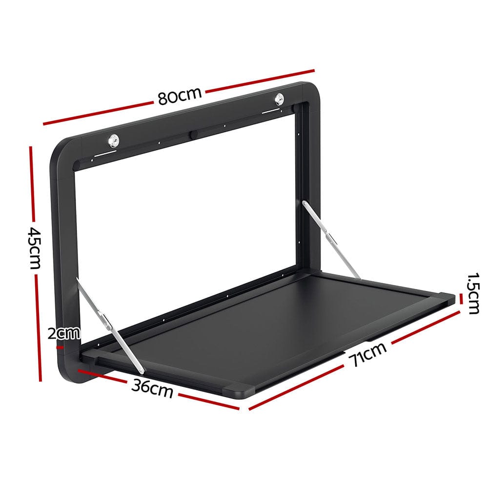 Weisshorn Outdoor Recreation > Camping > Camp Furniture Weisshorn Caravan Table 800 x 450mm Folding Lockable Black