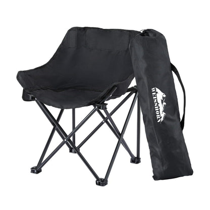 Weisshorn Outdoor Recreation > Camping > Camp Furniture Weisshorn Folding Camping Moon Chair Portable Seat Weight Capacity 120KG Black