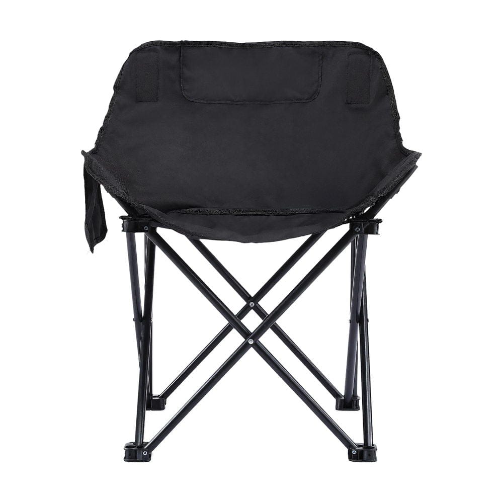Weisshorn Outdoor Recreation > Camping > Camp Furniture Weisshorn Folding Camping Moon Chair Portable Seat Weight Capacity 120KG Black