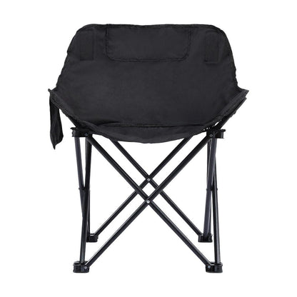 Weisshorn Outdoor Recreation > Camping > Camp Furniture Weisshorn Folding Camping Moon Chair Portable Seat Weight Capacity 120KG Black