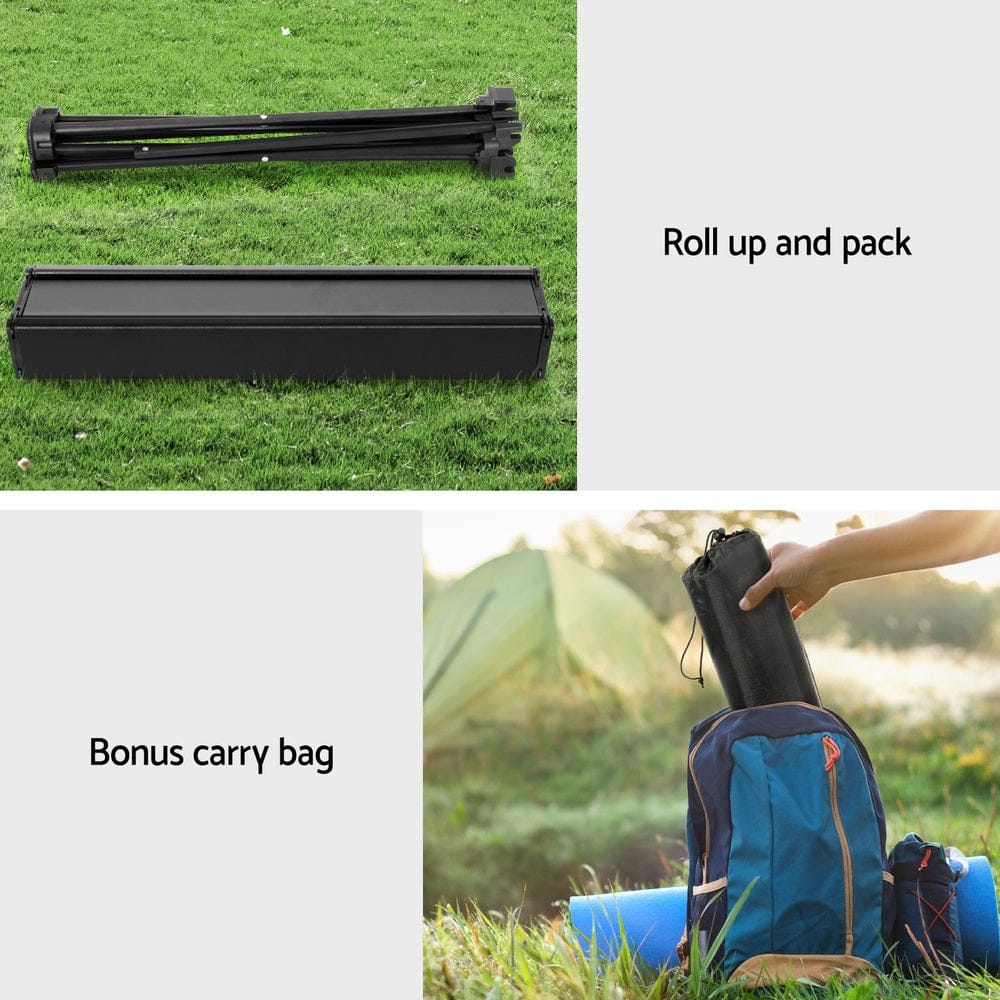 Weisshorn Outdoor Recreation > Camping > Camp Furniture Weisshorn Folding Camping Table 40CM Roll Up Outdoor Picnic BBQ Aluminium Desk