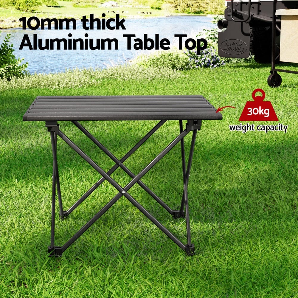 Weisshorn Outdoor Recreation > Camping > Camp Furniture Weisshorn Folding Camping Table 40CM Roll Up Outdoor Picnic BBQ Aluminium Desk