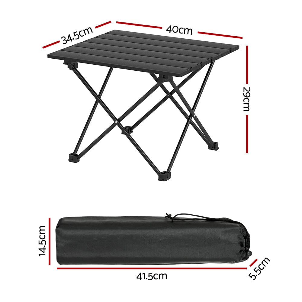 Weisshorn Outdoor Recreation > Camping > Camp Furniture Weisshorn Folding Camping Table 40CM Roll Up Outdoor Picnic BBQ Aluminium Desk