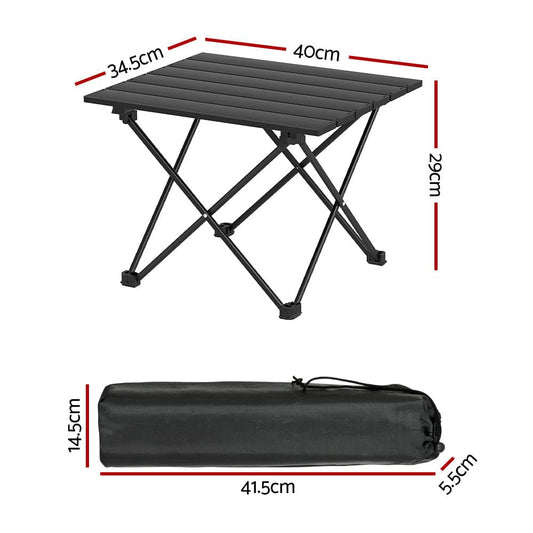 Weisshorn Outdoor Recreation > Camping > Camp Furniture Weisshorn Folding Camping Table 40CM Roll Up Outdoor Picnic BBQ Aluminium Desk