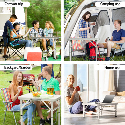 Weisshorn Outdoor Recreation > Camping > Camp Furniture Weisshorn Folding Camping Table 60CM Adjustable Portable Outdoor Picnic Desk