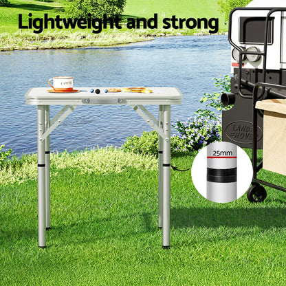 Weisshorn Outdoor Recreation > Camping > Camp Furniture Weisshorn Folding Camping Table 60CM Adjustable Portable Outdoor Picnic Desk