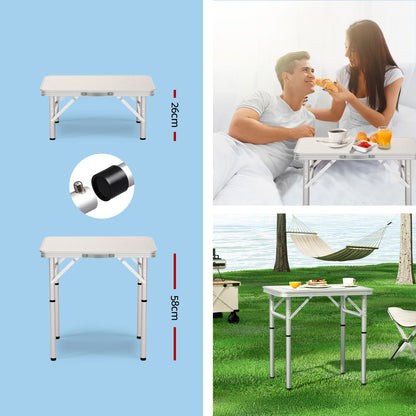 Weisshorn Outdoor Recreation > Camping > Camp Furniture Weisshorn Folding Camping Table 60CM Adjustable Portable Outdoor Picnic Desk