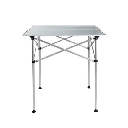 Weisshorn Outdoor Recreation > Camping > Camp Furniture Weisshorn Folding Camping Table 70CM Roll Up Outdoor Picnic BBQ Aluminium Desk
