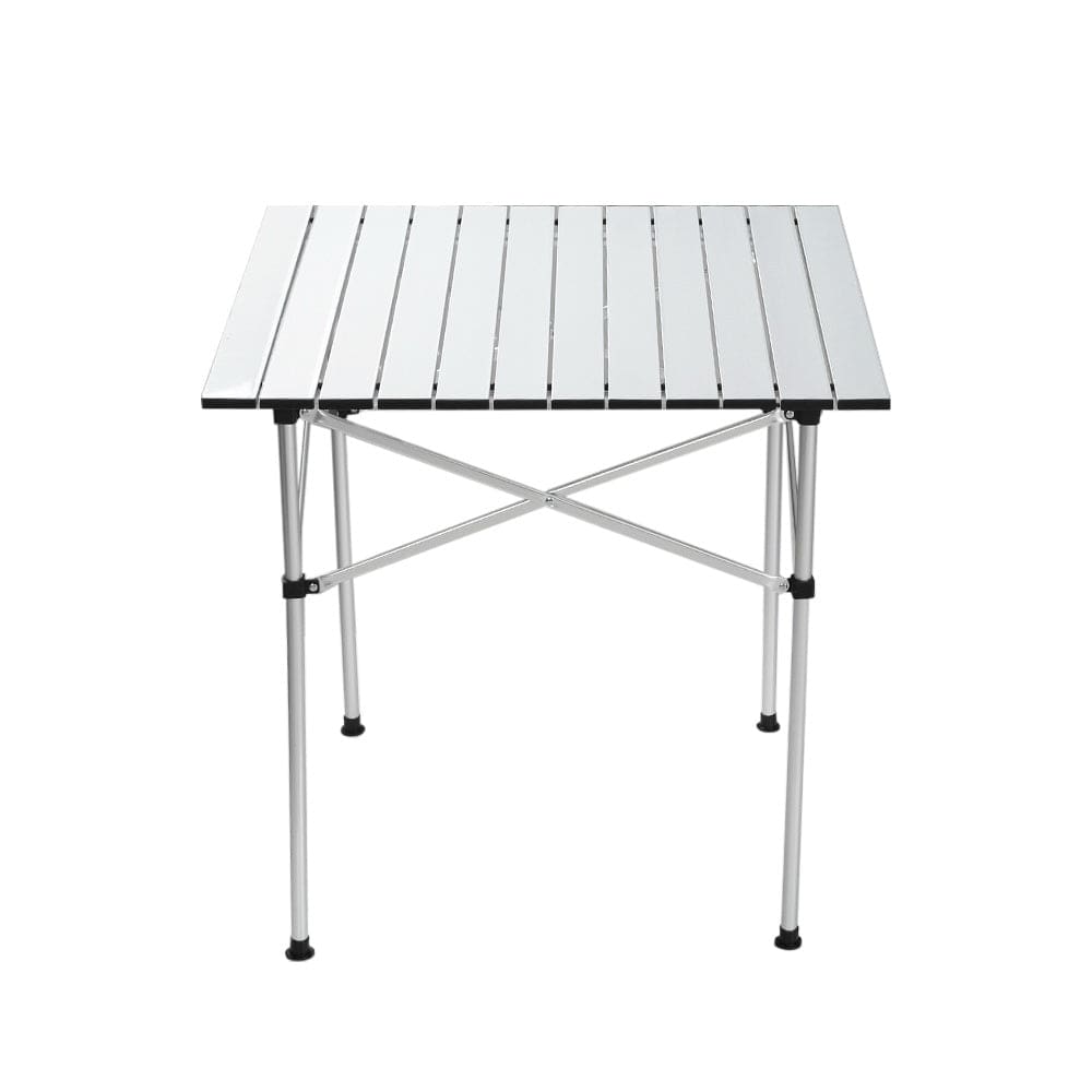 Weisshorn Outdoor Recreation > Camping > Camp Furniture Weisshorn Folding Camping Table 70CM Roll Up Outdoor Picnic BBQ Aluminium Desk