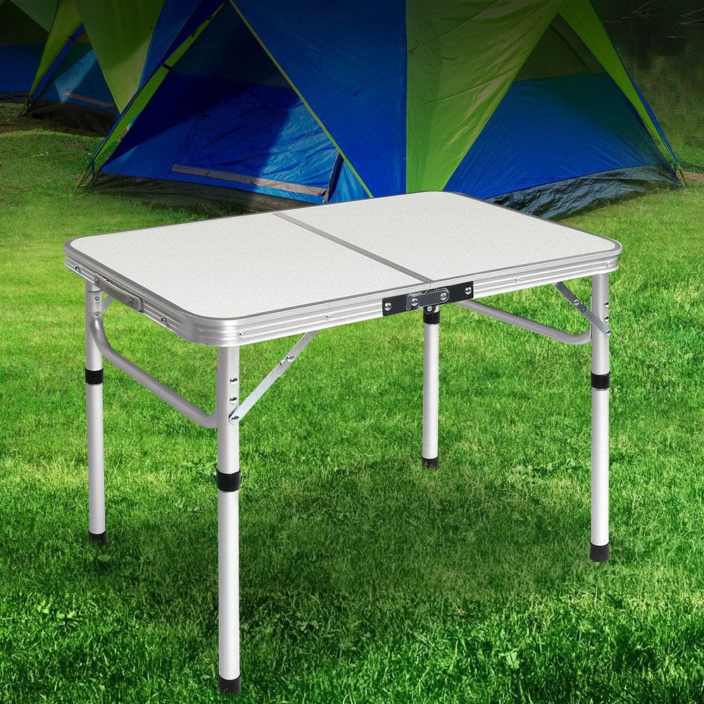 Weisshorn Outdoor Recreation > Camping > Camp Furniture Weisshorn Folding Camping Table 90CM Adjustable Portable Outdoor Picnic Desk
