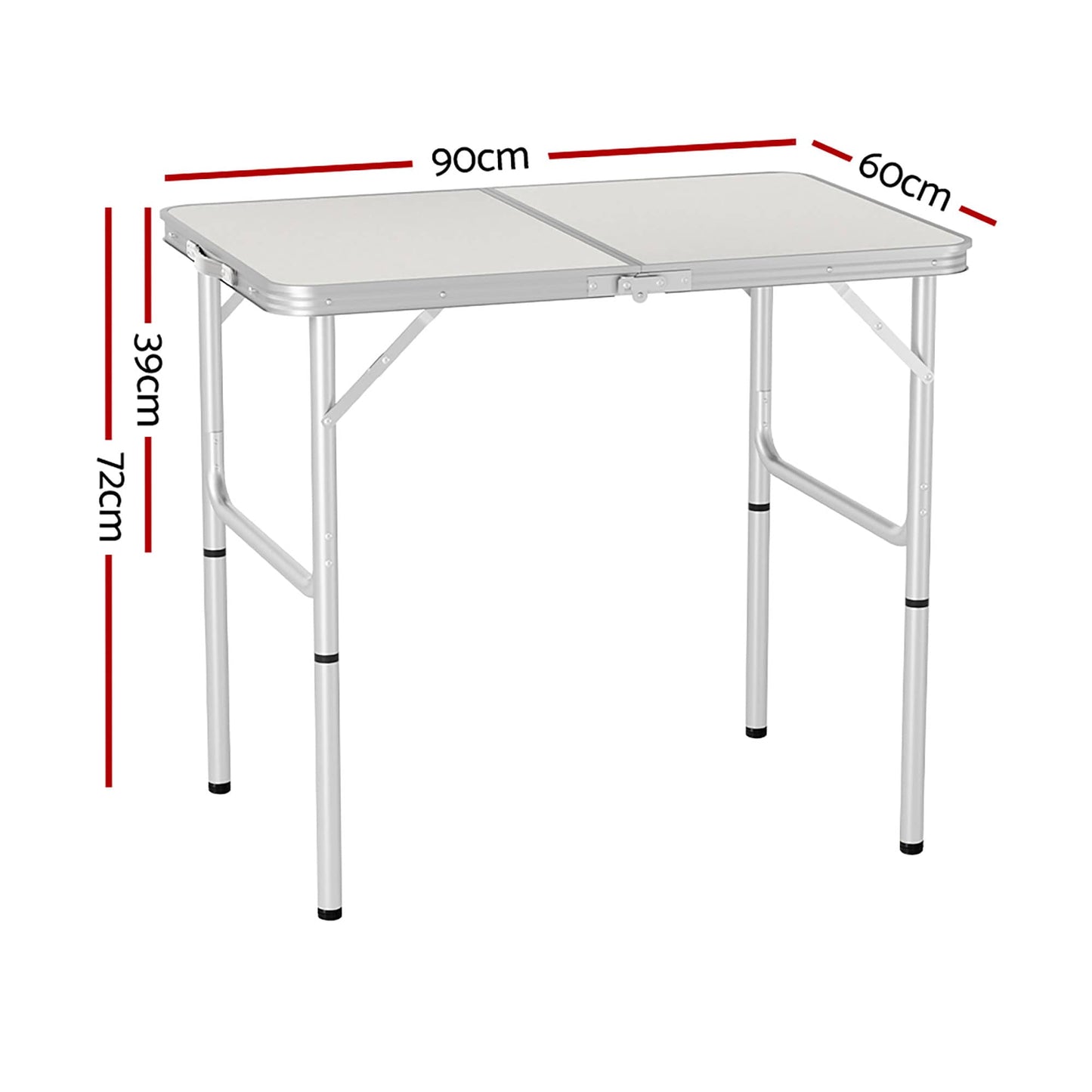 Weisshorn Outdoor Recreation > Camping > Camp Furniture Weisshorn Folding Camping Table 90CM Adjustable Portable Outdoor Picnic Desk