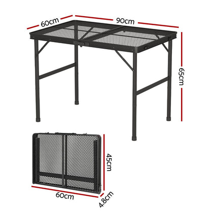 Weisshorn Outdoor Recreation > Camping > Camp Furniture Weisshorn Folding Camping Table 90CM Portable Outdoor Picnic BBQ Aluminium Desk