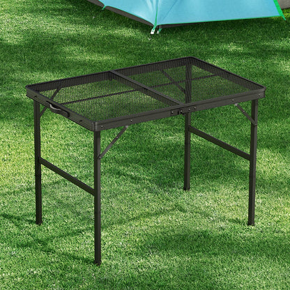 Weisshorn Outdoor Recreation > Camping > Camp Furniture Weisshorn Folding Camping Table 90CM Portable Outdoor Picnic BBQ Aluminium Desk
