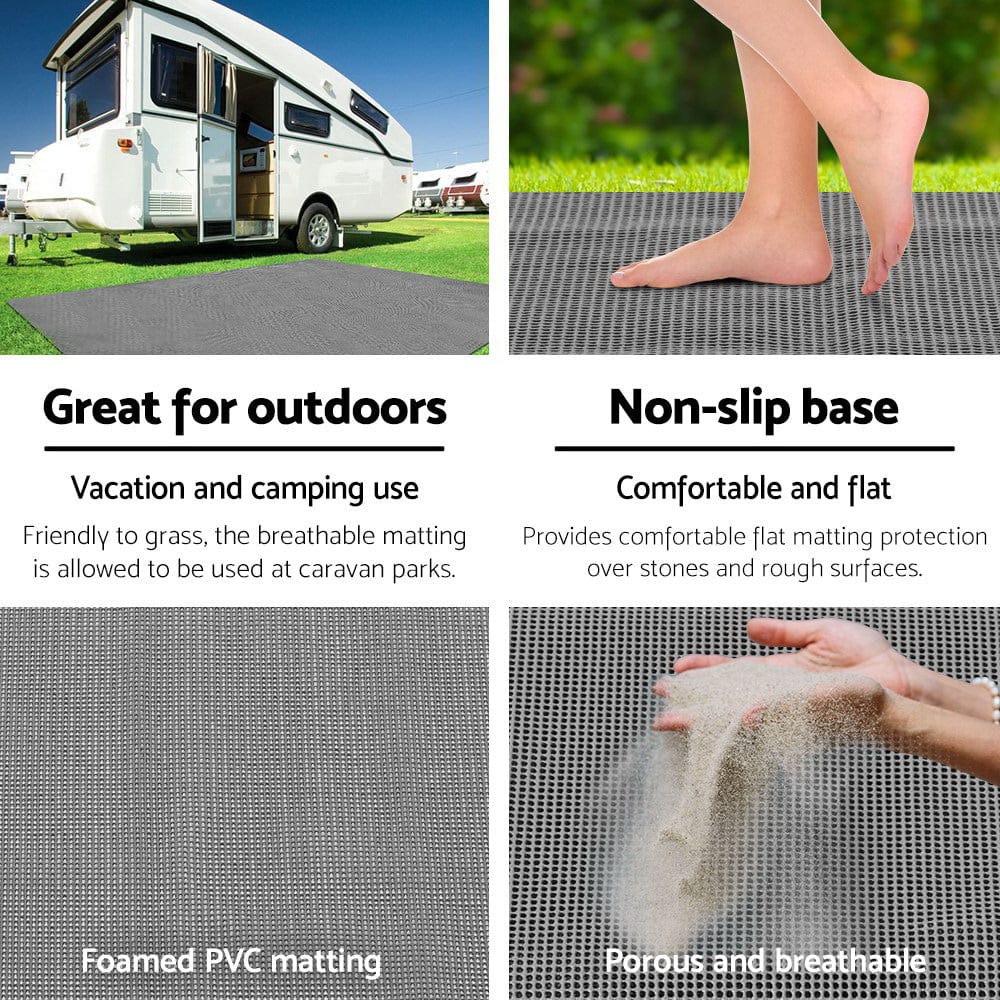 Weisshorn Outdoor Recreation > Camping > Caravan Accessories Weisshorn 3M X 2.5M Annex Matting Floor Mats Mesh Caravan Camping Annexe