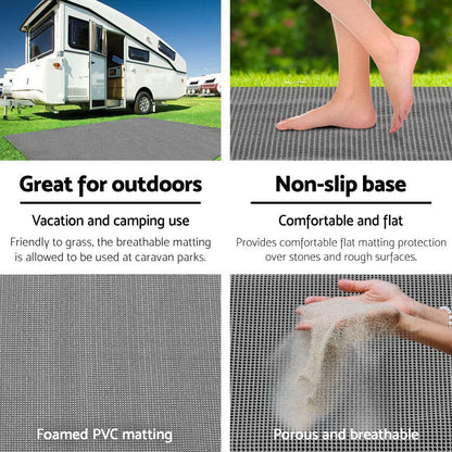 Weisshorn Outdoor Recreation > Camping > Caravan Accessories Weisshorn 4M X 2.5M Annex Matting Floor Mats Mesh Caravan Camping Annexe