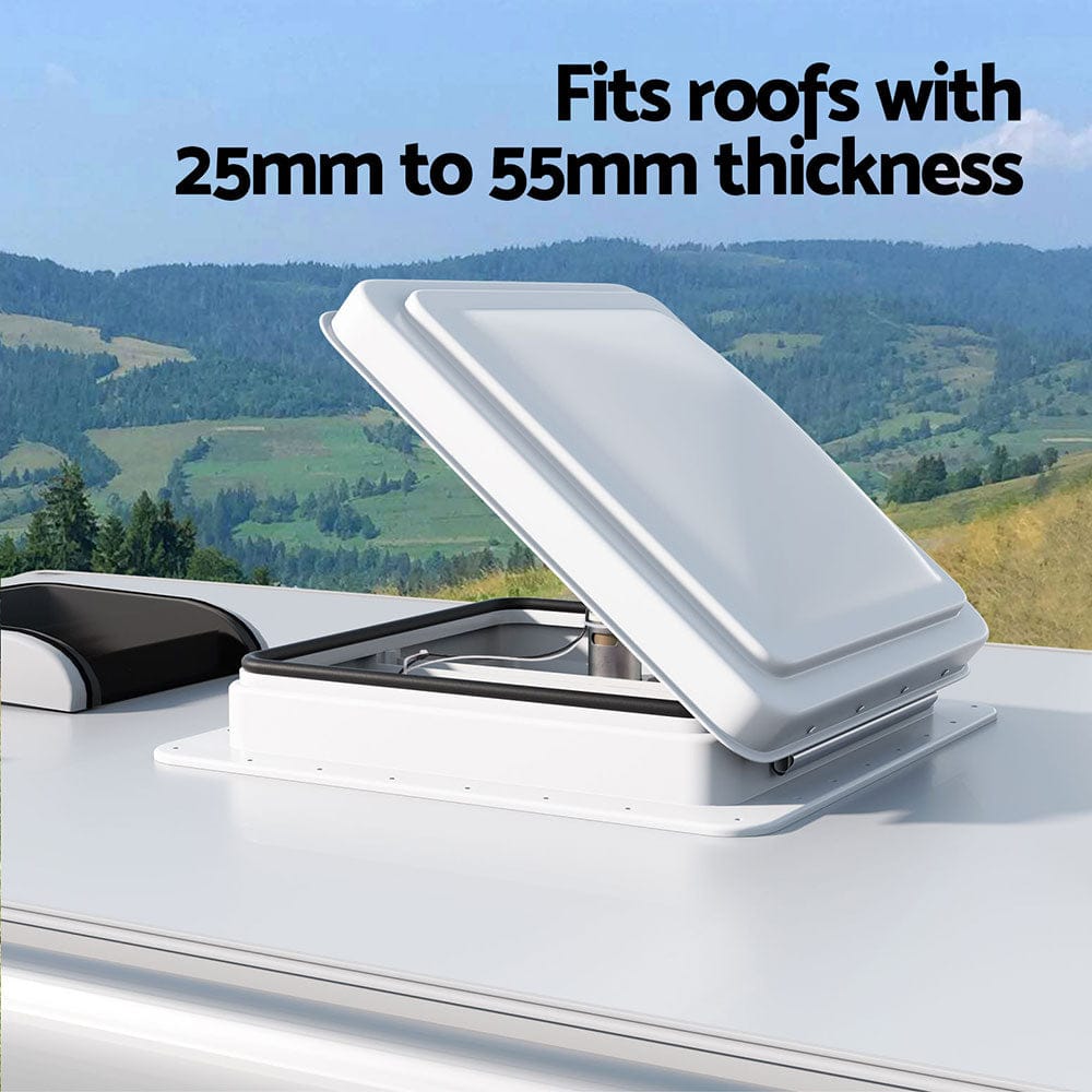 Weisshorn Outdoor Recreation > Camping > Caravan Accessories Weisshorn Caravan Roof Vent Fan Air Exhaust Hatch 12V RV Motorhome Camper White