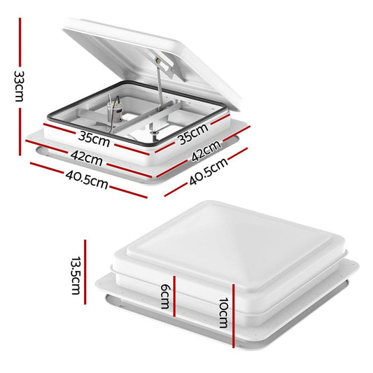 Weisshorn Outdoor Recreation > Camping > Caravan Accessories Weisshorn Caravan Roof Vent Fan Air Exhaust Hatch 12V RV Motorhome Camper White