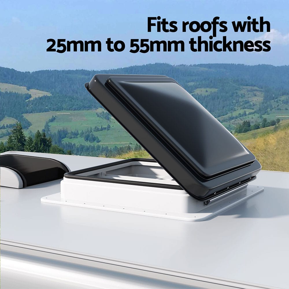 Weisshorn Outdoor Recreation > Camping > Caravan Accessories Weisshorn Caravan Roof Vent Hatch RV Skylight Motorhome Camper 350x350mm Black
