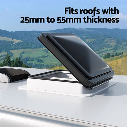 Weisshorn Outdoor Recreation > Camping > Caravan Accessories Weisshorn Caravan Roof Vent Hatch RV Skylight Motorhome Camper 350x350mm Black