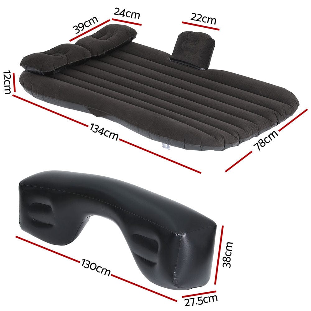 Weisshorn Outdoor Recreation > Camping > Inflatable Mattresses Weisshorn Car Mattress 134x78 Inflatable SUV Back Seat Camping Bed Black