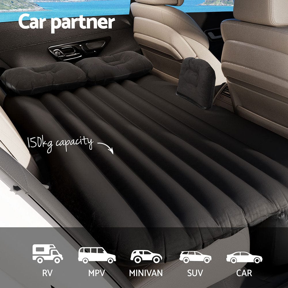 Weisshorn Outdoor Recreation > Camping > Inflatable Mattresses Weisshorn Car Mattress 134x78 Inflatable SUV Back Seat Camping Bed Black