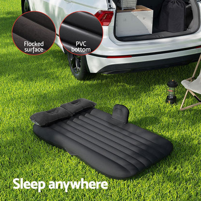 Weisshorn Outdoor Recreation > Camping > Inflatable Mattresses Weisshorn Car Mattress 134x78 Inflatable SUV Back Seat Camping Bed Black