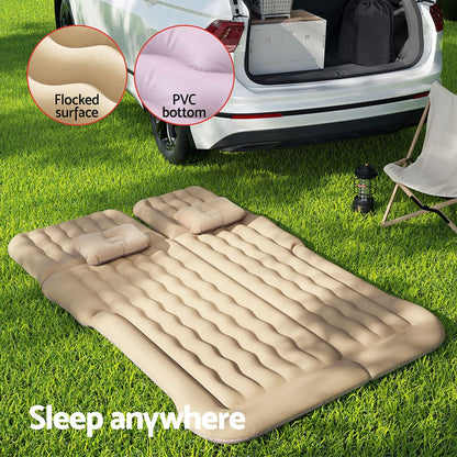 Weisshorn Outdoor Recreation > Camping > Inflatable Mattresses Weisshorn Car Mattress 175x130 Inflatable SUV Back Seat Camping Bed Beige