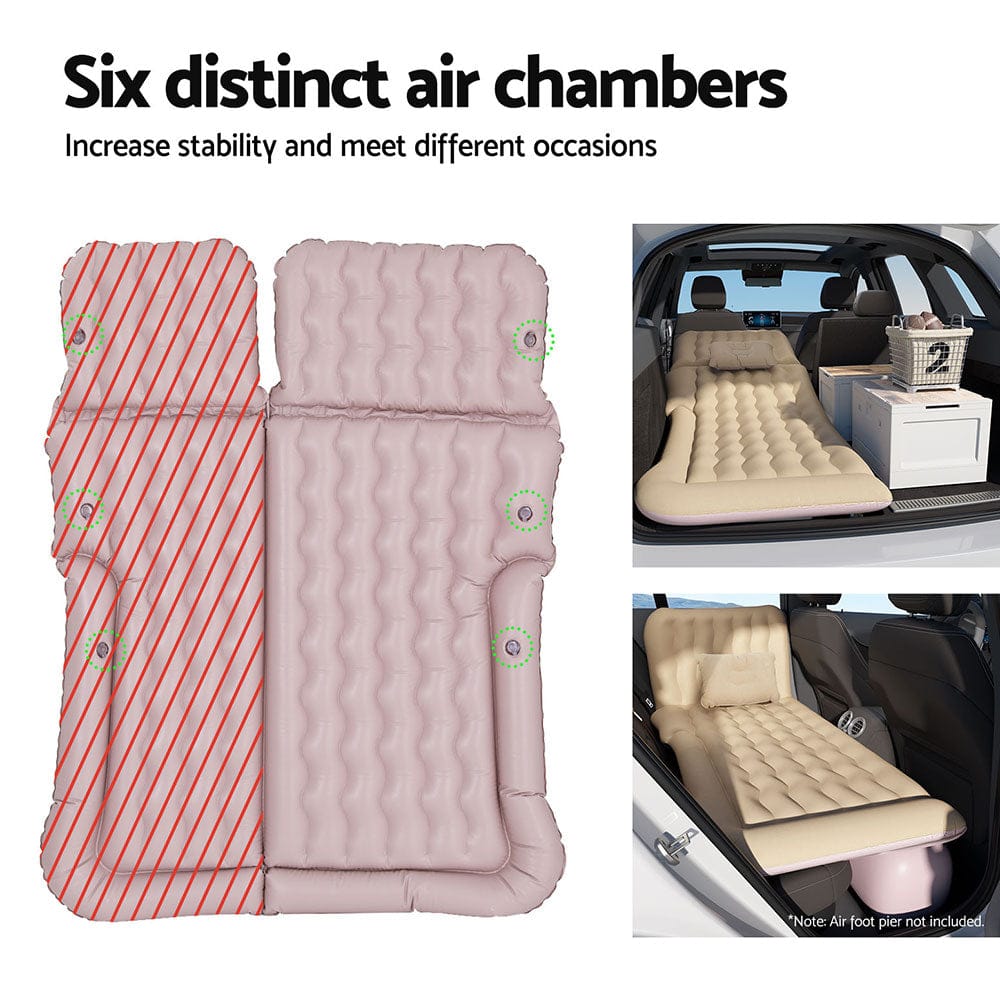 Weisshorn Outdoor Recreation > Camping > Inflatable Mattresses Weisshorn Car Mattress 175x130 Inflatable SUV Back Seat Camping Bed Beige