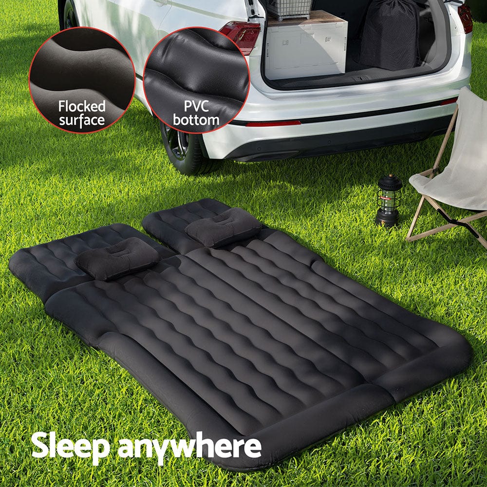Weisshorn Outdoor Recreation > Camping > Inflatable Mattresses Weisshorn Car Mattress 175x130 Inflatable SUV Back Seat Camping Bed Black
