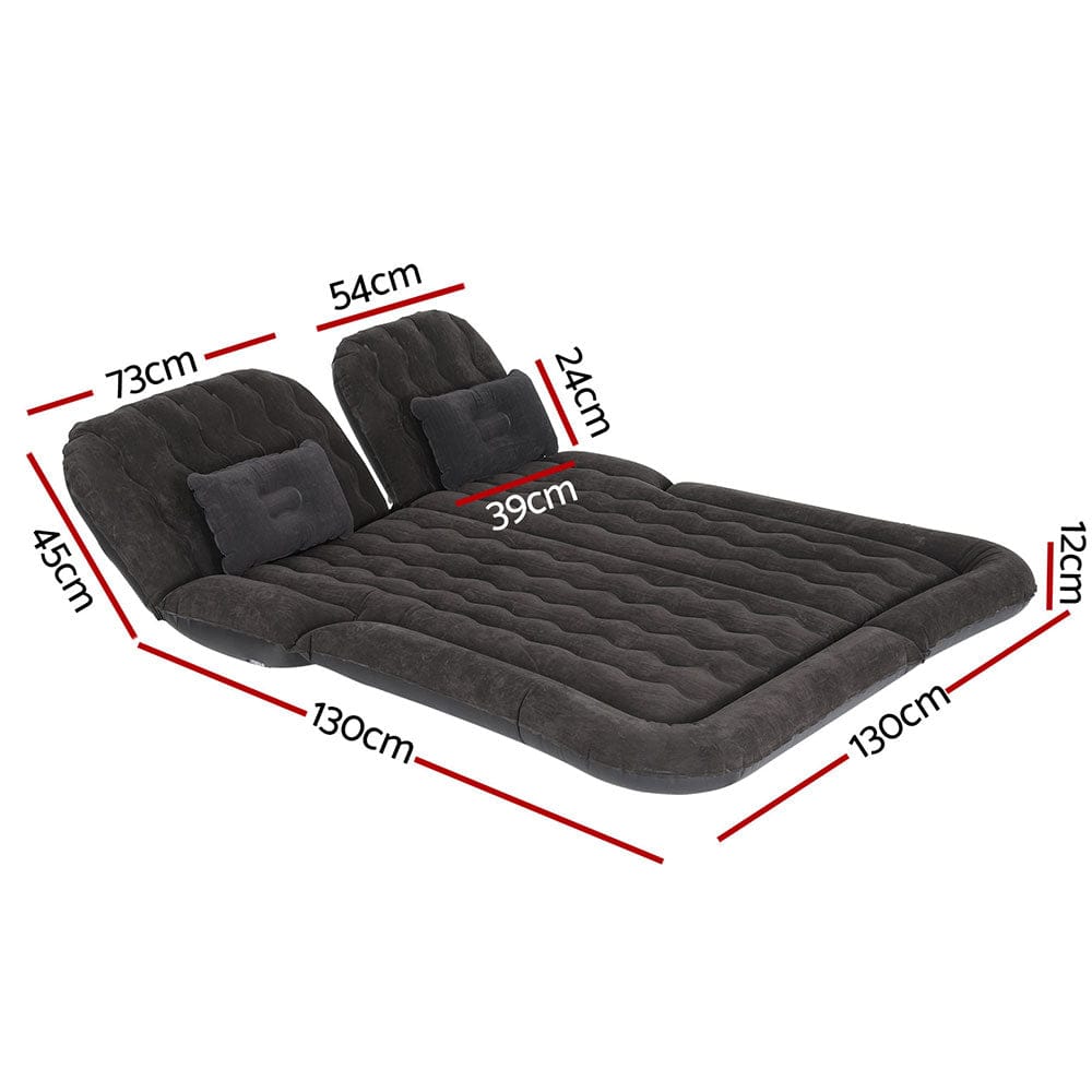 Weisshorn Outdoor Recreation > Camping > Inflatable Mattresses Weisshorn Car Mattress 175x130 Inflatable SUV Back Seat Camping Bed Black