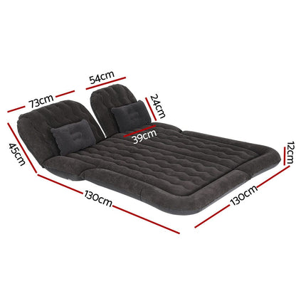 Weisshorn Outdoor Recreation > Camping > Inflatable Mattresses Weisshorn Car Mattress 175x130 Inflatable SUV Back Seat Camping Bed Black