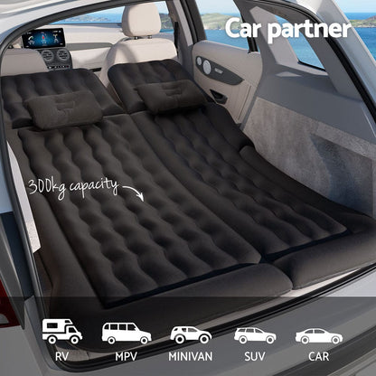 Weisshorn Outdoor Recreation > Camping > Inflatable Mattresses Weisshorn Car Mattress 175x130 Inflatable SUV Back Seat Camping Bed Black
