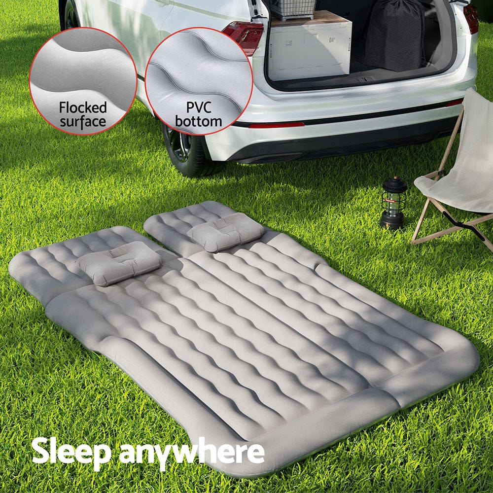 Weisshorn Outdoor Recreation > Camping > Inflatable Mattresses Weisshorn Car Mattress 175x130 Inflatable SUV Back Seat Camping Bed Grey