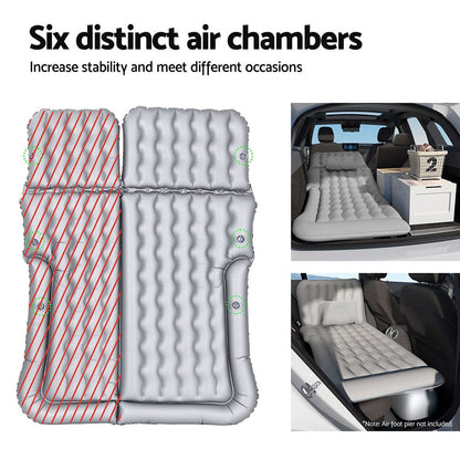 Weisshorn Outdoor Recreation > Camping > Inflatable Mattresses Weisshorn Car Mattress 175x130 Inflatable SUV Back Seat Camping Bed Grey